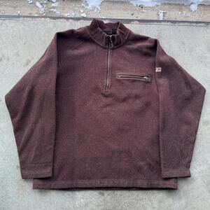 Vintage 90s Patagonia Brown wool lined quarter zip made in USA size large